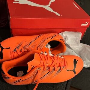 Puma Attacanto FG/AG Bright Orange Sneakers with Black Details 11.5 brand new